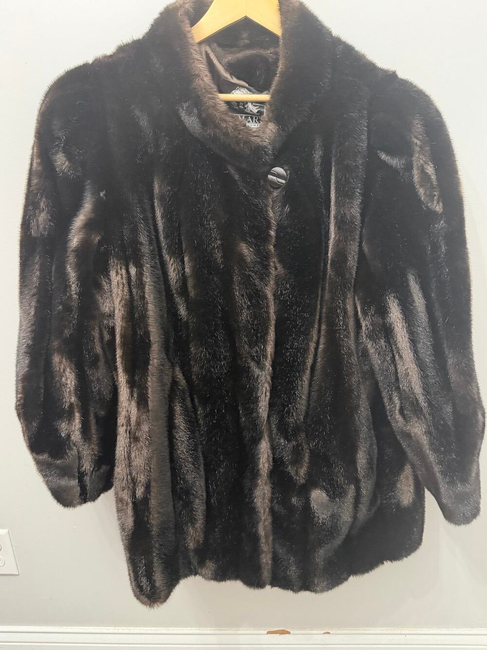Vintage Hillmoor New York Tissavel France Faux Fur Mink Coat ILGWU Union Made
